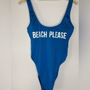 Bikini Lab "Beach Please" One-Piece Swimsuit – Royal Blue – Size M